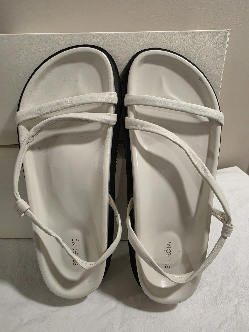 St. Agni White Twist Sandal 40